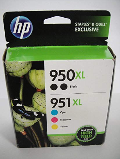 HP 950XL x2 High Yield Black and 951XL C/M/Y Color Ink Cartridges, Combo 5/Pk - F6V12FN#140