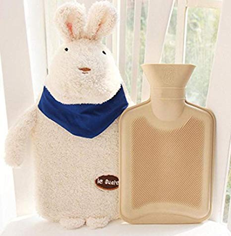 Hot Water Bottle Rabbit ~ Easter Bunny Baby Kids Hand Foot Warmer Hot Water Bag with Rabbit Plush Cover ~ by Cafolo