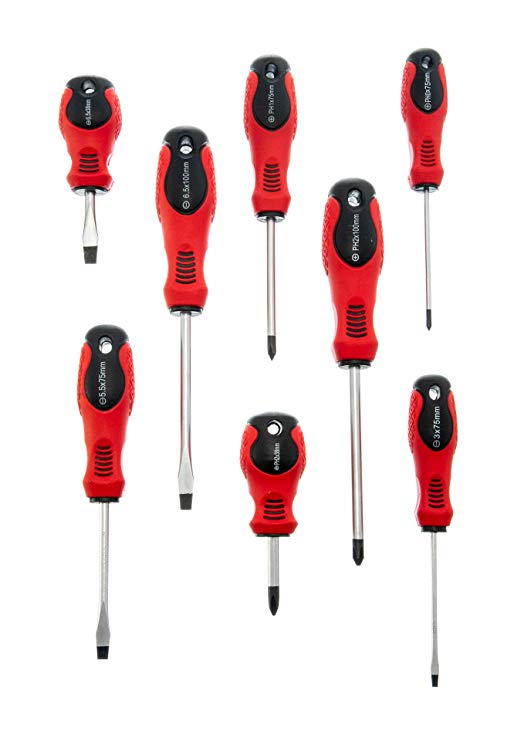 SE Chrome Vanadium High Torque Screwdriver Set with Magnetic Tips (8 PC.)