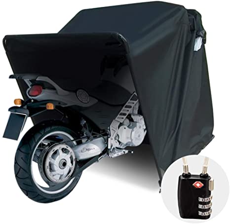 Quictent Heavy Duty Motorcycle Shelter Shed Tourer Cover Storage Garage Tent with TSA Code Lock & Carry Bag, Small Size