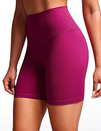 CRZ YOGA Women's Naked Feeling Biker Shorts - 3'' / 4'' / 6'' / 8'' High Waisted Yoga Workout Running Spandex Shorts