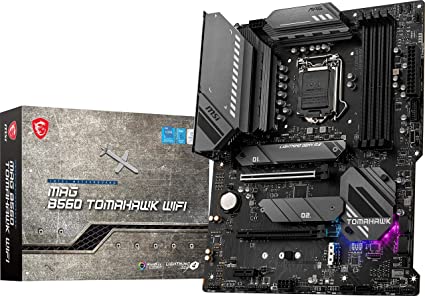 MSI MAG B560 Tomahawk WiFi Gaming Motherboard (ATX, 11th/10th Gen Intel Core, LGA 1200 Socket, DDR4, CFX, M.2 Slots, USB 3.2 Gen 2, 2.5G LAN, DP/HDMI, Wi-Fi 6E, Mystic Light RGB)