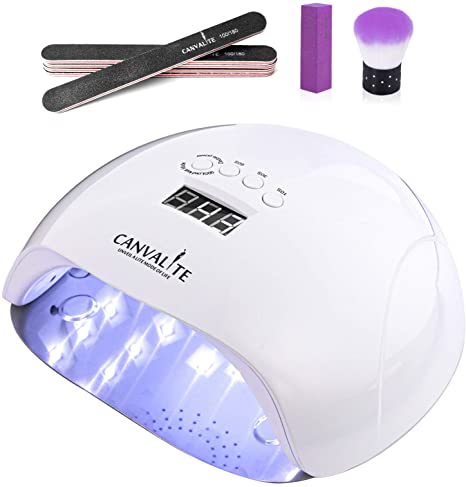 Canvalite UV Gel Nail Lamp, 160W Professional LED Nail Dryer Lamp for Gel Nail Polish Fast Curing with Sensor/Timer Setting/Double Powers
