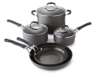 Calphalon 8 Piece Hard-Anodized Aluminum Nonstick Cookware Set, Small, Black