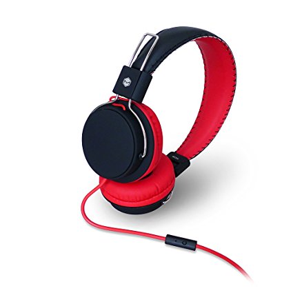 MQbix MQHT570BLK Earfoam Layers High Performance Headphones with Mic, Black