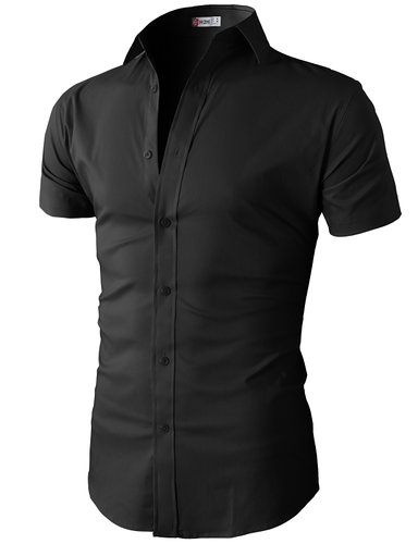 Mens Casual Slim Fit Button Down Short Sleeve Shirts Of Various Colors