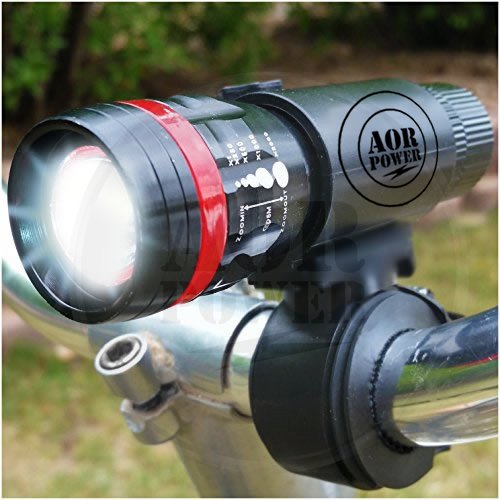AOR Flashlights - Brightest Bicycle Headlight | Best Front Bike Light and Bike Taillight - Bike Light Set - High Quality Front Mount Bicycle Headlight and Taillight (No Tools Required)! Fits Any Bike / Street / Mountain or Children's Bike - Quality Aluminum