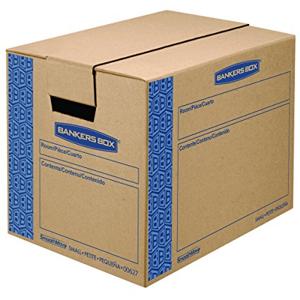 Bankers Box SmoothMove Prime Moving Boxes, Tape-Free and Fast-Fold Assembly, Small, 16 x 12 x 12 Inches, 10 Pack (0062701)