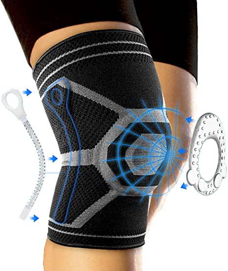 Knee Braces for Knee Pain, Knee Support, LESHP Volleyball Knee Pads for Women Men Work Out, Weightlifting, Wrestling, Basketball, Football, Tennis, Fitness, MTB, Yoga, Bike, Sports, Squats - Large