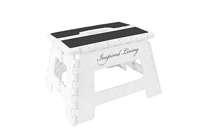 Inspired Living 9" Reg Width folding-stools, 9" High, WHITE