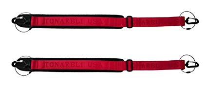 Tonareli Instrument Case Padded Straps Pair with Locking Carabiners RED - Adjustable to 41 inches CSS1