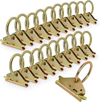 Eapele 20pcs Steel E-Track O Ring Tie-Down Anchors, Secure Cargo in Enclosed/Flatbed Trailers, Trucks, Load Limit of 1500lb