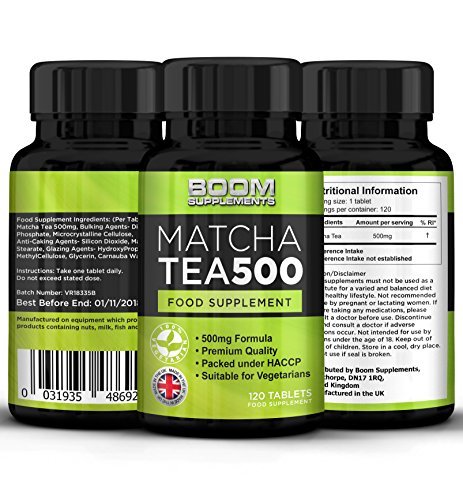 Boom Supplements Matcha Tea Extract Food Supplement, 500mg - 120 Capsules