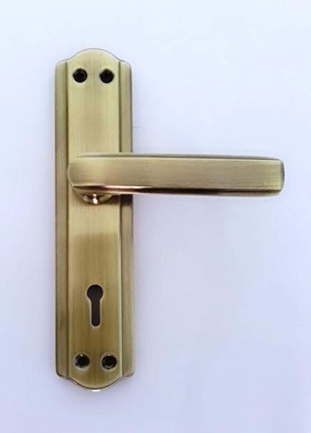 Atom Mortice Door Handle Set Brass Antique Finish With Double Stage Lock 3 Keys