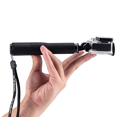 SHINEDA telescopic handheld monopod pole for GoPro (Black 6.7"-18.9")