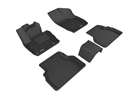 3D MAXpider Complete Set Custom Fit All-Weather Floor Mat for Select Audi Q3 Models - Kagu Rubber (Black)