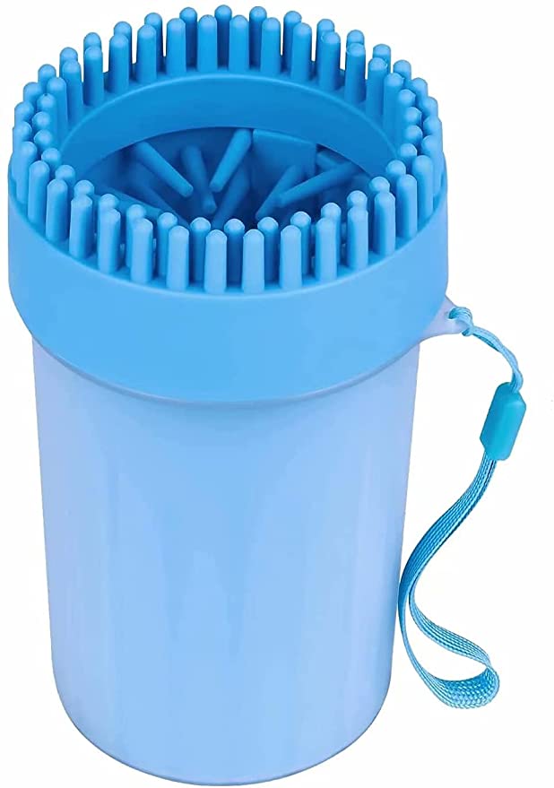 Pet Paw Carer Foot Cleaner,2-in-1 Pets foot barrel,Dog Footprint Cleaner,Dog Foot Washer,Cat Dog Paw Cleaner With silicone brush cover, Portable Pet Foot Wash Cup for Cleaning Dirty Pet Feet