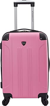 Travelers Club Chicago Expandable Luggage, Hot Pink, 20" Carry-On