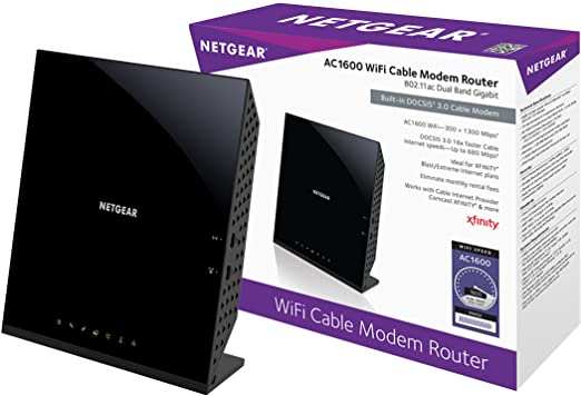 Netgear C6250-100NAS AC1600 (16x4) WiFi Cable Modem Router Combo (C6250) DOCSIS 3.0 Certified for Xfinity Comcast, Time Warner Cable, Cox, & More