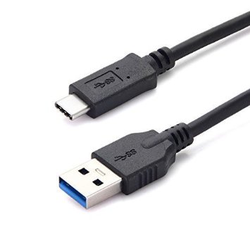 USB 3.1 USB Type C (USB-C) Cable Male to USB 3.0 Type A (USB-A) Male Sync & Charging Cable for Apple New MacBook 12 inch, Nokia N1, ChromeBook Pixel and Other Type-C Supported Devices (Black, 3.3ft)