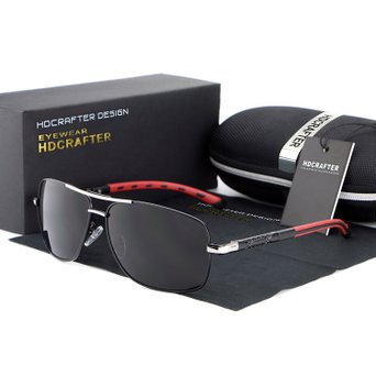 HDCRAFTER 2016 Men's Sports Style 100% UV400 Protection Lens Polarized Sunglasses Driving Eyewear Metal Frame