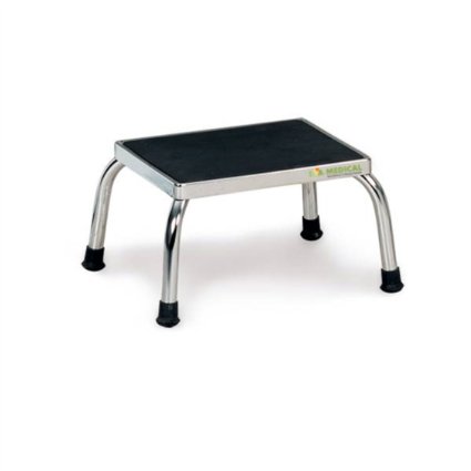Eva Medical Foot Step Stool with Non Skid Rubber Platform Chrome Frame Fully Assembled no tools required