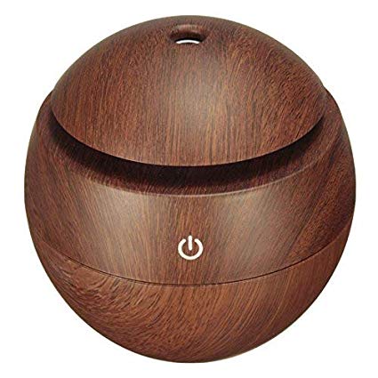 HappenWell Mini Aroma Essential Oil Diffuser, Wood Grain Cool Mist Humidifier Portable Ultrasonic Humidifier With 6 Color Changing Lights Multi-color (Color - As per Availability)