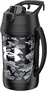 Under Armour Sports Water Jug, 64oz Insulated Water Bottle w/Handle, Half Gallon, Fence Hook, Leak Resistant, Baseball, Football & More