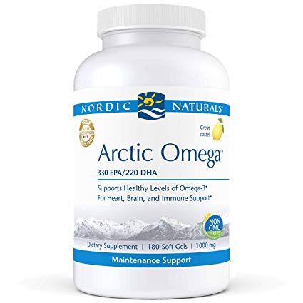 Nordic Naturals Pro Arctic Omega- Fish Oil, 330 mg EPA, 220 mg DHA, Helps Maintain Healthy Omega-3 Levels for Heart, Brain, and Immune Support*, 180 Soft Gels