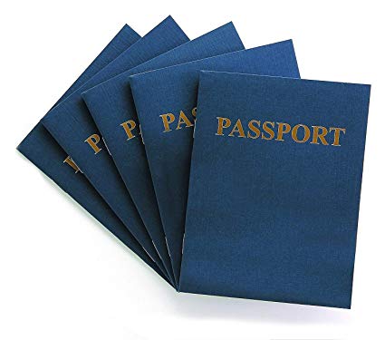 Hygloss Products Blank Passport Book - Fun Pretend Activity for Kids - Great for Classrooms & Parties - Imaginary Travel - Little Travelers Pocket Journal - 24 Blank Pages - 4 ¼” X 5 ½” - Pack of 24 Books
