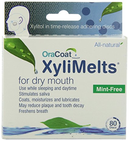 XyliMelts for Dry Mouth, Mint-Free, 80-Count Boxes (Pack of 2)
