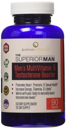 Natural Herbal Testosterone Booster for Men with Nutritional Supplements Superfood Blend