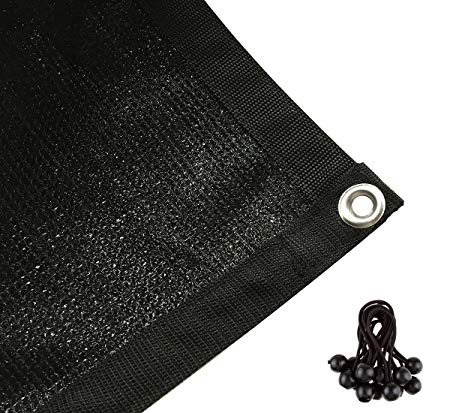Shatex 90% Shade Fabric Sun Shade Cloth with Grommets for Pergola Cover Canopy 6' x 10', Black