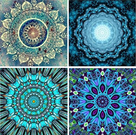 DIY 5D Diamond Painting Kits, 4 Pack Combination Datura Flowers 25x25cm Diamond Painting Kit for Adults Kids Art Accessories with Full Drill for Home Wall Decor Painting Arts Craft