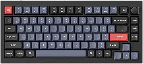 Keychron Q1 Hotswap V2 Keyboard, Black - Gateron Pro Red (Q1-M1)