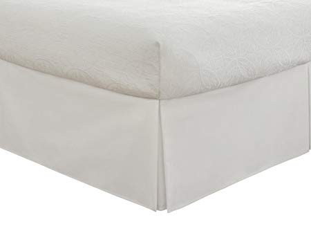Fresh Ideas Bedding Tailored Bedskirt, Classic 14” drop length, Pleated Styling, California King, White