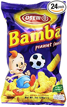 Bamba Peanut Butter Snacks All Natural Peanut Butter PB Corn Puffs, 1.0oz Bag (Pack of 24)