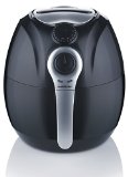 GoWISE USA GW22622 2nd Generation Electric Air Fryer w Temperature Control Detachable Basket and Carry Handle - Black 32 QT 1500W