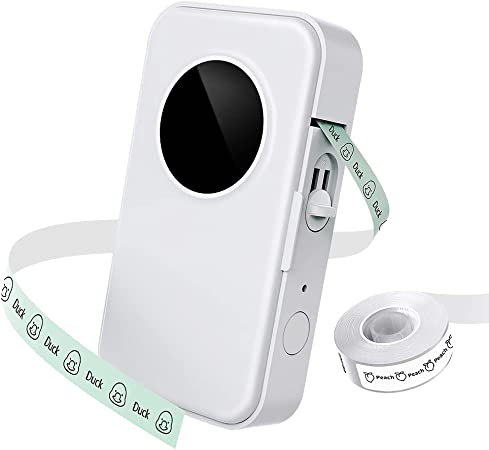 Phomemo Label Maker Machine with Tape, D35 Wireless Bluetooth Labels Maker Portable Mini Label Printer, Easy to Use with Smartphone Small Sticker Labeler Multiple Templates for Home Office organizing