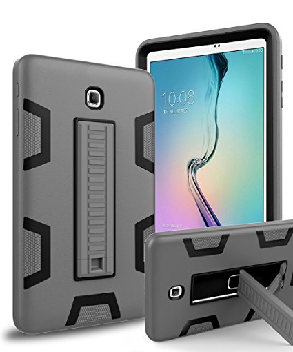 Galaxy Tab A 8.0 Case,TOPSKY[Kickstand Feature]Three Layer Hybrid Heavy Duty Full-Body Shockproof Anti-Slip Protective Case for Samsung Galaxy Tab A 8.0 inch(2015 Release)No Fit 2017,Grey/Black