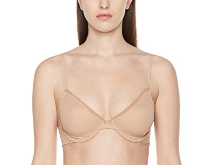 Madeline Kelly Women's Brushed Micro Underwire Bra with Lace Trim