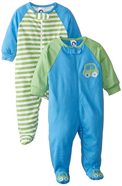 Gerber Baby Boys' 2 Pack Zip Front Sleep 'n Play