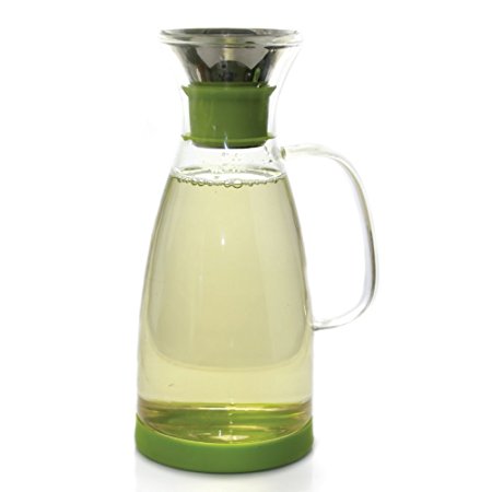 Tealyra 40 Oz Glass Drip-free Carafe Pitcher w/ Stainless Steel Flip-top Lid - Hot & Cold Water - Tea & Coffee Maker - Iced Tea - 1200ml / 40 fl.oz