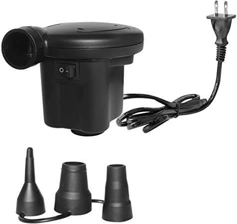 WEY&FLY Quick-Fill Electric Air Pump for Inflatables Air Mattress Bed AC 100-120V Black (8218)