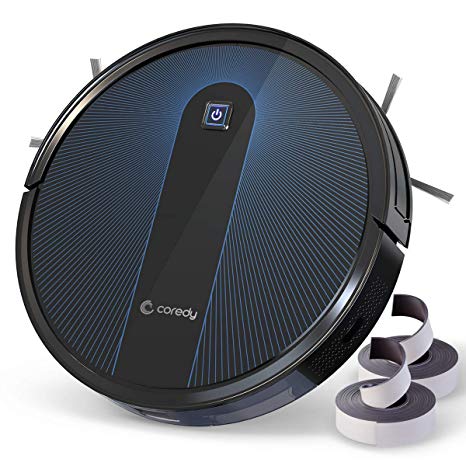 Coredy R650 Robot Vacuum Cleaner, Upgraded Intelligent-Boost, 1600Pa High Power Suction, 13ft Boundary Strip Included, Ultra Slim, Quiet, Self-Charging Robotic Vacuum, Cleans Hard Floor to Carpet