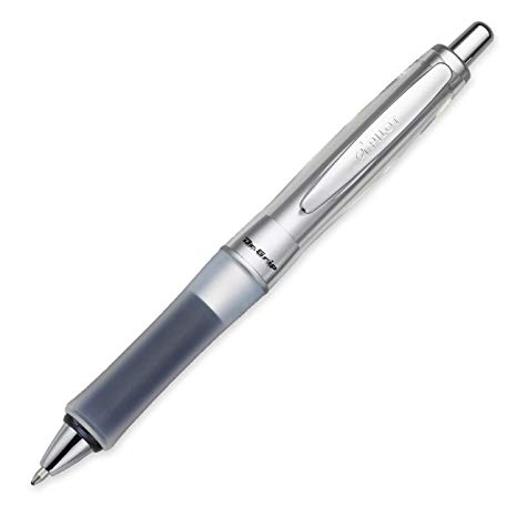 Pilot Dr. Grip Center of Gravity Retractable Ball Point Pen, Medium Point, Charcoal Gray Grip, Black Ink, Single Pen (36180)