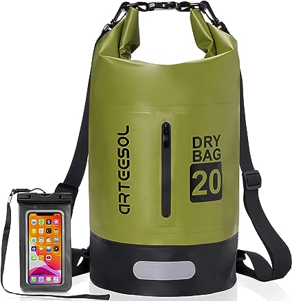 Dry Bag 5L/10L/20L/30L Wet Bag Waterproof Bag with Phone Pouch Double Shoulder Strap Backpack for Travelling Fishing Cycling Kayaking Swimming Boating Beach