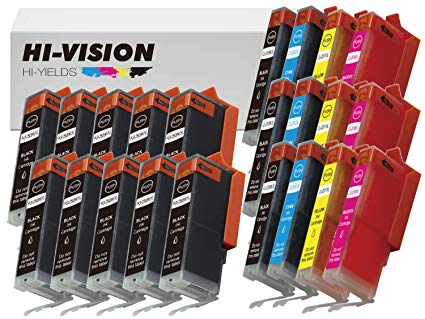HI-Vision 22 PK Compatible PGI-250XL PGI 250 CLI-251XL CLI 251 High Yield Ink Cartridge Replacement 10xLg Black,3X(Black,Cyan,Yellow,Magenta) for PIXMA MG6320,MG5420,iP7220,MX922,MX722