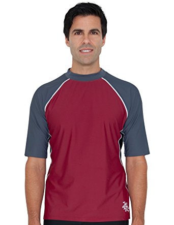 Tuga Men's UPF 50  Sun Protective Short Sleeve Rash Guard