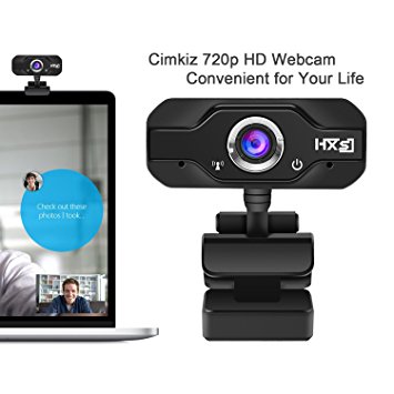 720p HD USB Webcam, Cimkiz Web Camera with Built-in Microphone and Autofocus,Web Cam for Laptop/Desktop/Skype/Facetime/Youtube/Yahoo Message